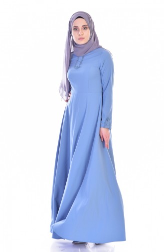 Blue Hijab Dress 8120-03