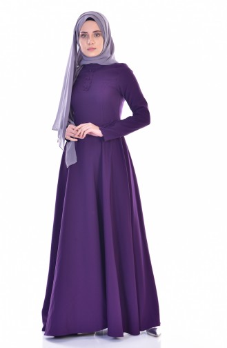 Collar Lace Dress 8120-02 Purple 8120-02