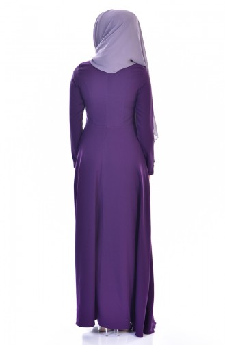 Collar Lace Dress 8120-02 Purple 8120-02