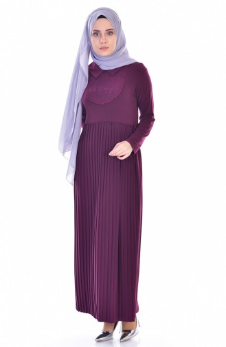 Plum Hijab Dress 6004-02