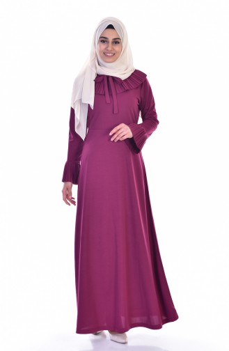 Plum Hijab Dress 3722-03