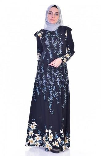 Black Hijab Dress 3256-02