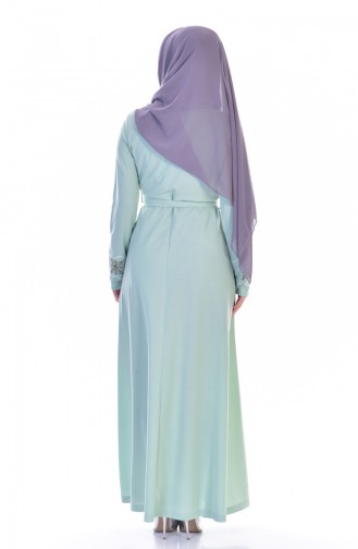 Sea Green Hijab Dress 3718-03