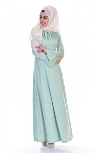 Sea Green Hijab Dress 3722-06