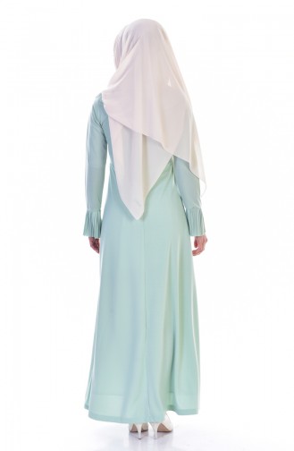 Sea Green Hijab Dress 3722-06