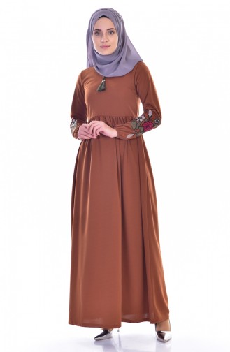 Tan Hijab Dress 0211-05
