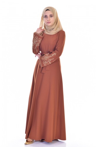 Tan Hijab Dress 60674-04