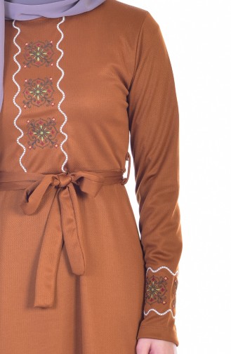 Tan Hijab Dress 3718-05