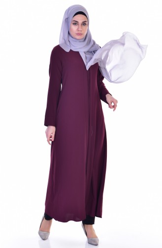 Abaya mit Reißverschluss 3501-02 Weinrot 3501-02