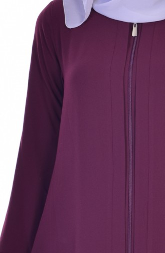 Abaya mit Reißverschluss 3501-02 Weinrot 3501-02