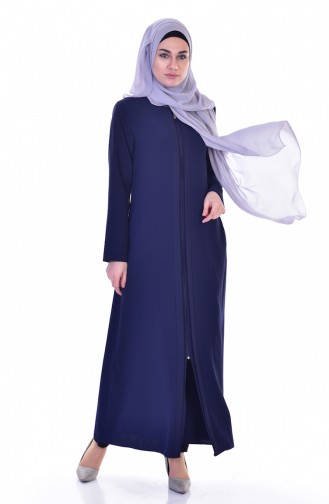 Abaya mit Reißverschluss 3501-04 Dunkelblau 3501-04