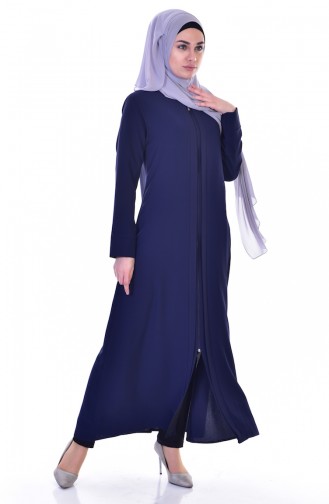 Abaya mit Reißverschluss 3501-04 Dunkelblau 3501-04