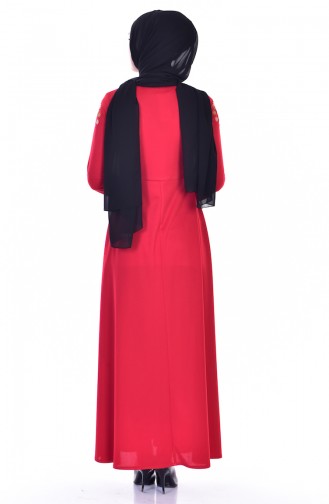 Red Hijab Dress 8082-15