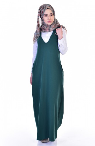 Smaragdgrün Hijab Kleider 8078-03