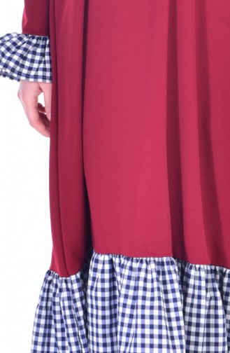 Claret red İslamitische Jurk 3302-07