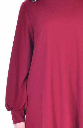 Claret Red Hijab Dress 3303-02