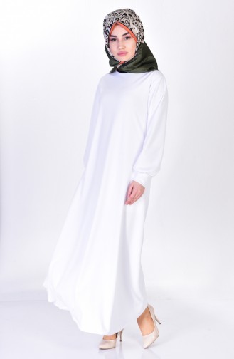 Ecru Hijab Dress 3303-05