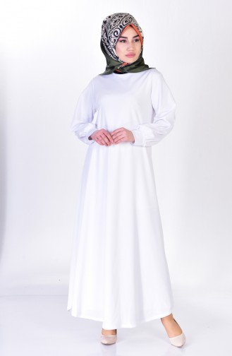 Ecru Hijab Dress 3303-05