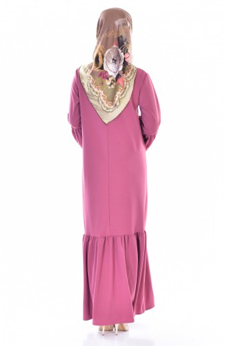 Beige-Rose Hijab Kleider 3301-07