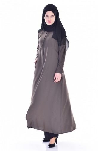 Abaya mit Tasche 4901-01 Khaki 4901-01
