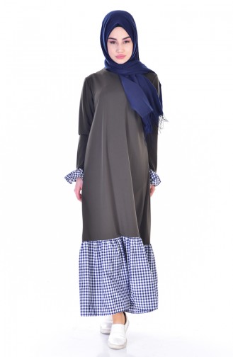 Khaki Hijab Dress 3302-02