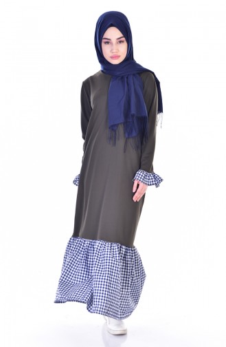 Khaki Hijab Dress 3302-02