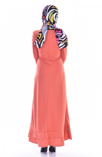 Pale Orange Hijab Dress 3304-04