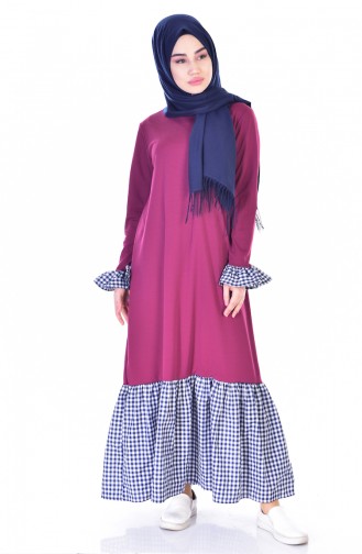 Plum Hijab Dress 3302-04