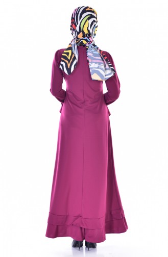 فستان بتصميم سادة مع تفاصيل بكشكش  3304-02