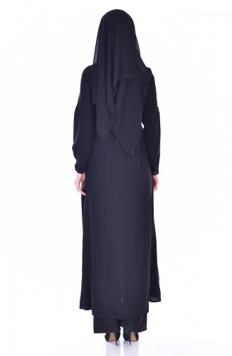 Abaya avec Poches 4901-03 Noir 4901-03