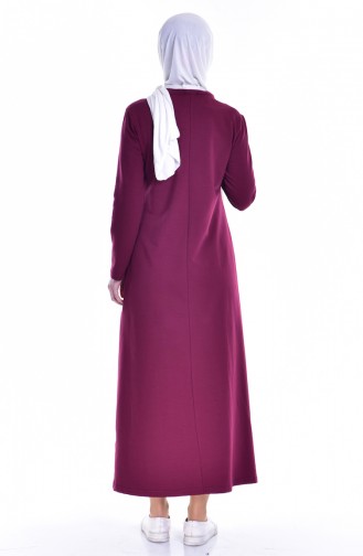 Claret Red Hijab Dress 8098-05