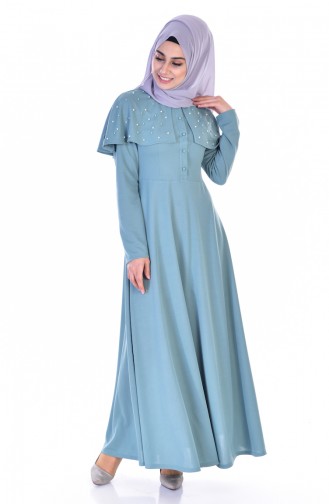 Green Almond Hijab Dress 1858-01