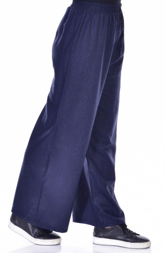 Pantalon Large élastique 1320A-01 Bleu Marine 1320A-01
