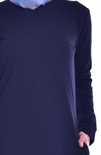 Sıfır Yaka Spor Elbise 8111-03 Lacivert