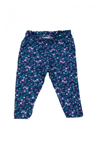 Leggings a Motifs Fleurs NNK027MAV-01 Bleu 027MAV-01