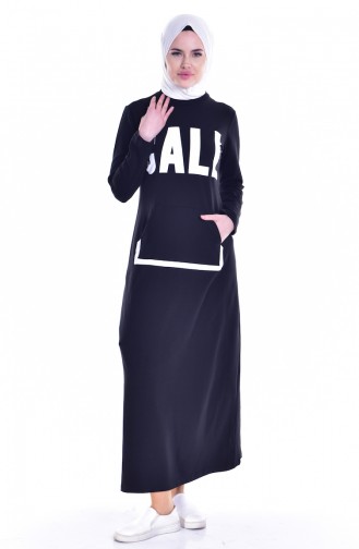 Black Hijab Dress 8098-01