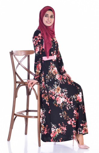 Black Hijab Dress 4132-03