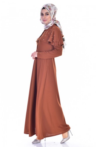 Tan Hijab Dress 1858-06