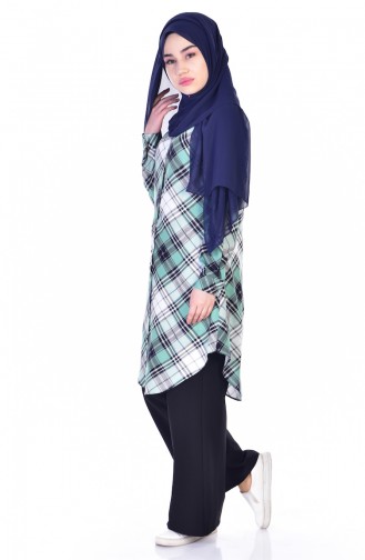 W.B Viscose Printed Tunic 6306-03 Green 6306-03