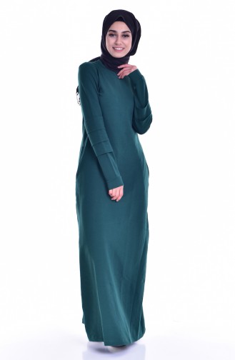 Emerald Green Hijab Dress 8111-05