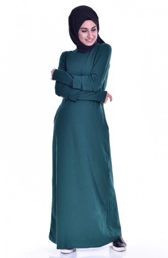 Emerald Green Hijab Dress 8111-05