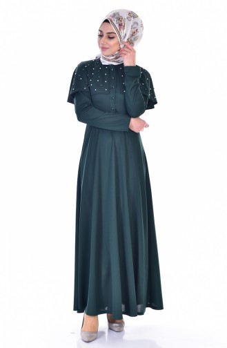 Emerald Green Hijab Dress 1858-04