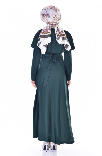 Kleid mit Umhang 1858-04 Smaragdgrün 1858-04