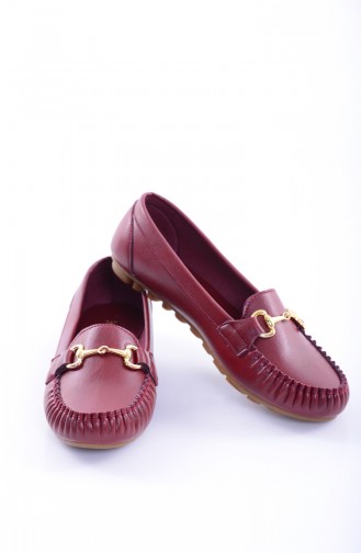حذاء مسطح أحمر كلاريت 50194-04
