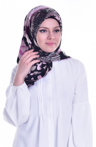 Armine Baedrucktes Kopftuch 12004-02 Schwarz Rosa 12004-02