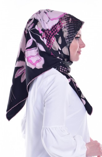 Armine Baedrucktes Kopftuch 12004-02 Schwarz Rosa 12004-02