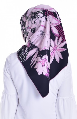 Armine Baedrucktes Kopftuch 12004-02 Schwarz Rosa 12004-02