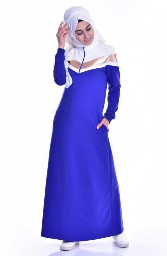 Saxe Hijab Dress 8093-04