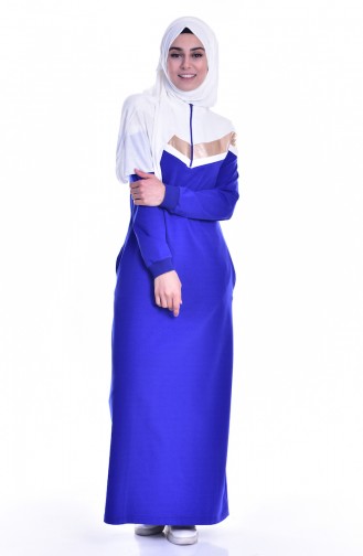 Saxe Hijab Dress 8093-04