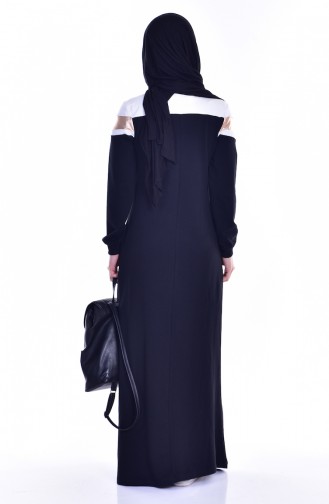 Black Hijab Dress 8093-01